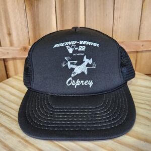 T.I. Boeing Vertol V-22 Osprey Hat Cap Snap Back Trucker Black Mens One‎ Size